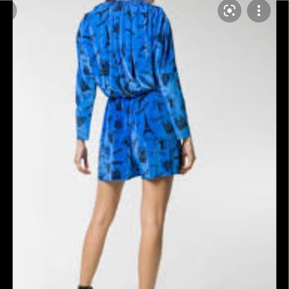 Balenciaga Runway Royal Blue Stretch Velvet Romper Medium - Picture 6 of 6